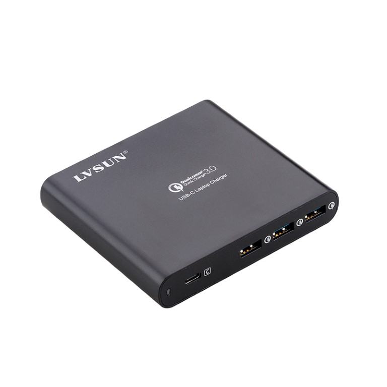 LVSUN LS-PD87-2C 87W QC3.0 USB Type-C AC Notebook Charger / Power Adapter Black USB-CHRG-87W-QC3-BLK