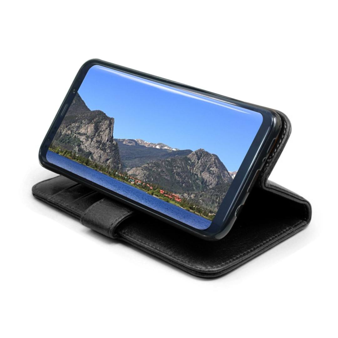 Tuff-Luv Personalised Leather Wallet Case & Stand for Galaxy S9 Plus Black LZR_J9_23