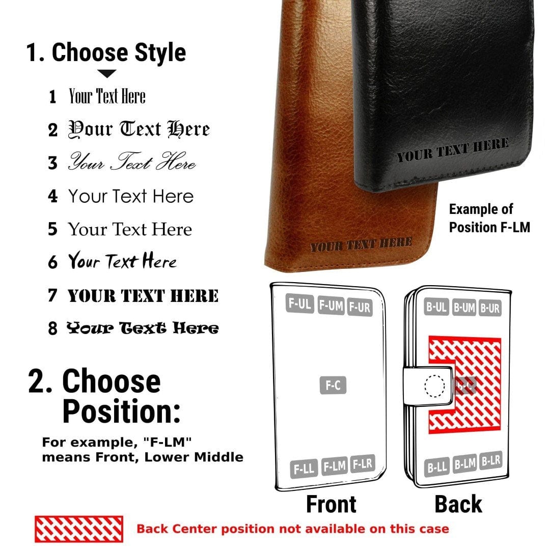 Tuff-Luv Personalised Leather Wallet Case & Stand for Galaxy S9 Plus Black LZR_J9_23