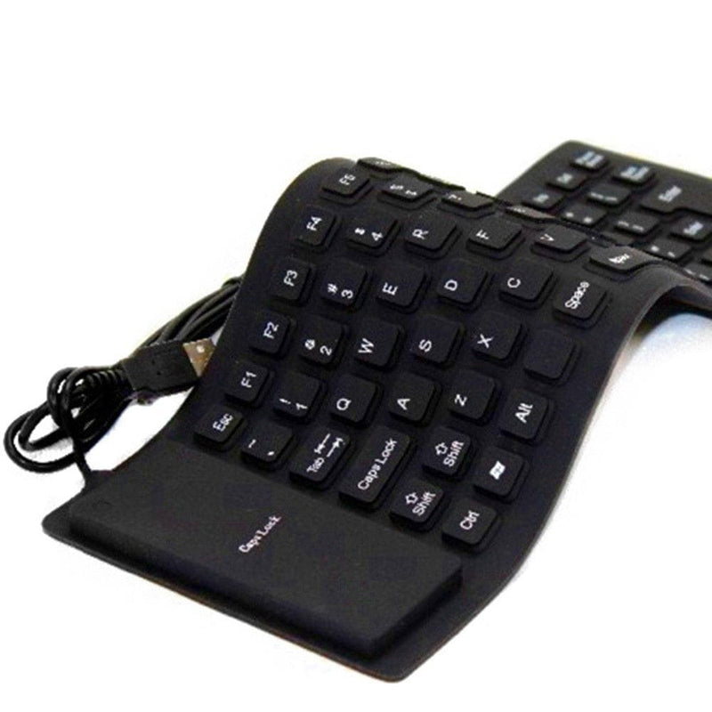 Tuff-Luv Flexible Roll-up Silicone USB QWERTY 85 Keyboard - Black M1116