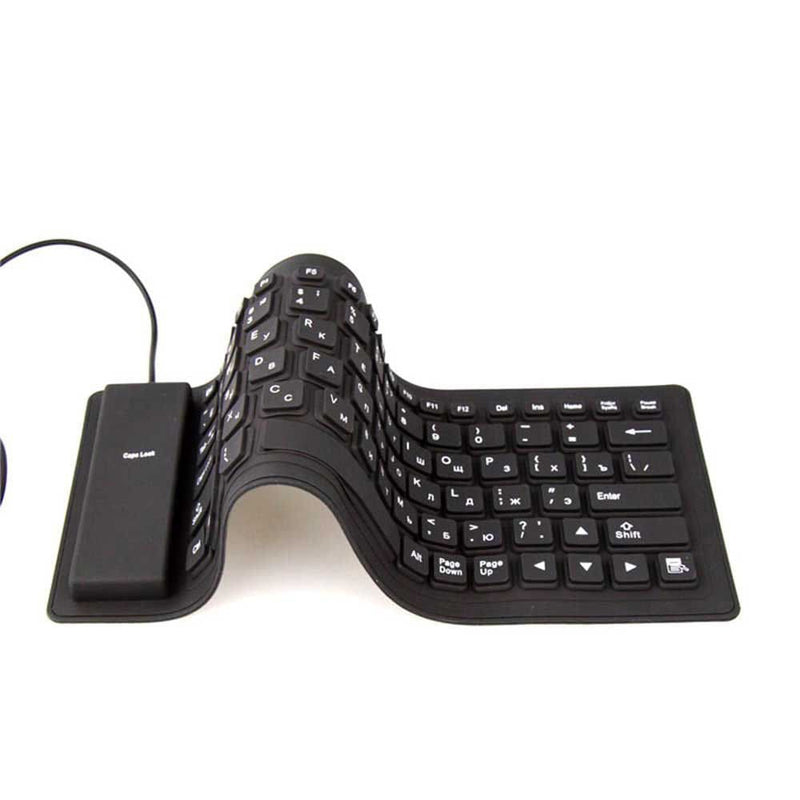 Tuff-Luv Flexible Roll-up Silicone USB QWERTY 85 Keyboard - Black M1116