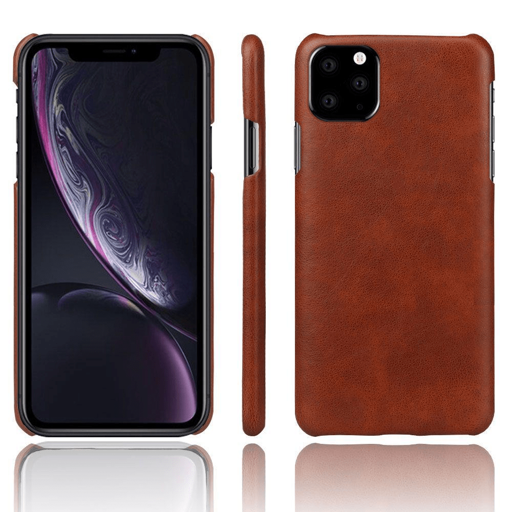 Tuff-Luv Slim Leather Shell Case Wrap Compatible With iPhone 11 Brown M1331