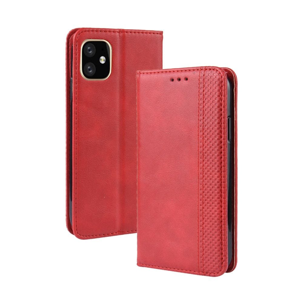 Tuff-Luv Horizontal Flip Leather Case Wallet for iPhone 11 Pro Max Red M1351