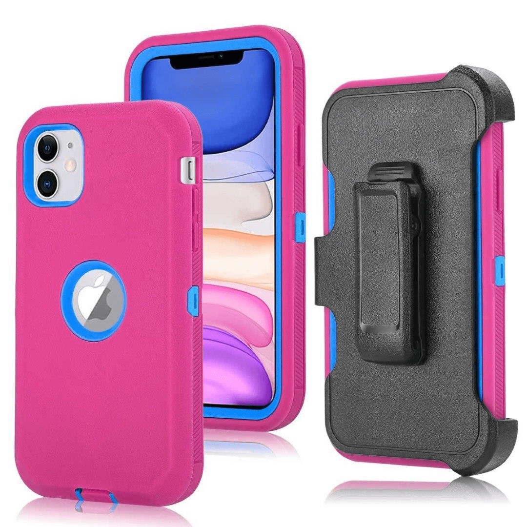 Tuff-Luv Armour Tuff Rugged Case for iPhone 11 (Pink/Blue) M1404