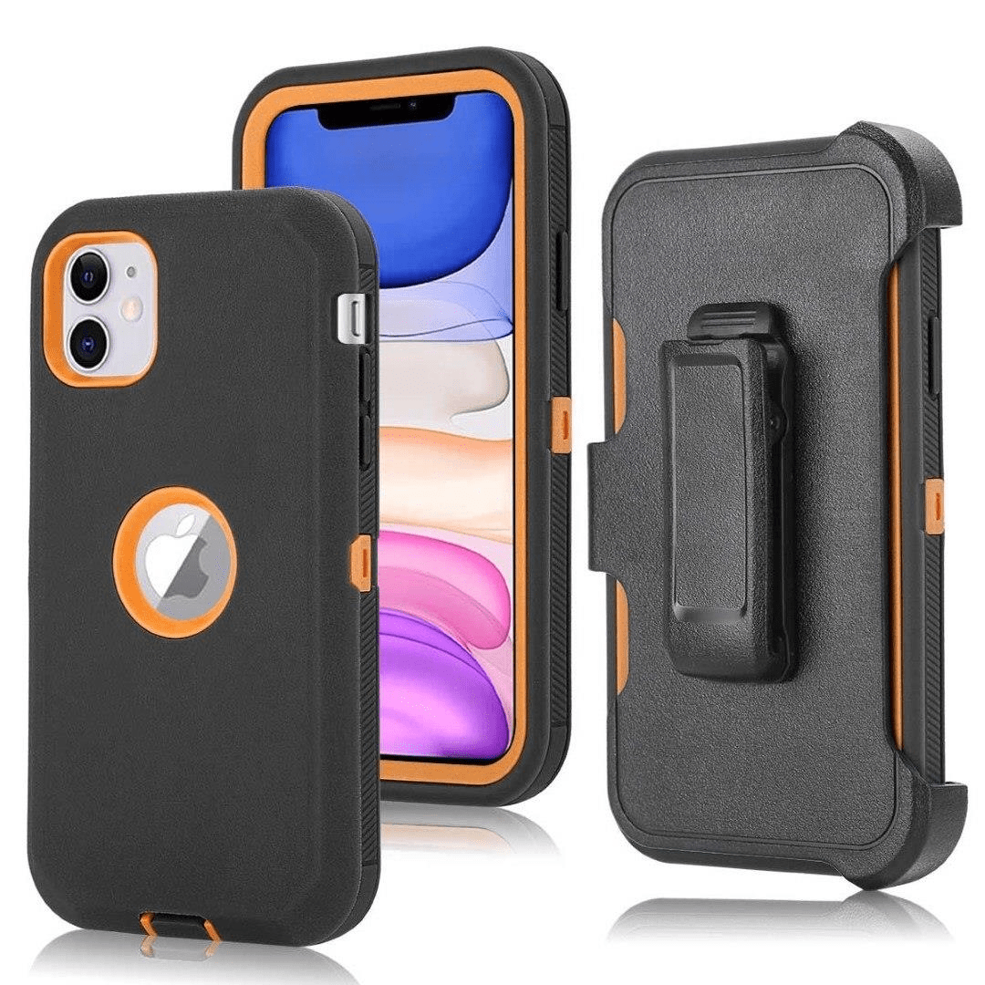 Tuff-Luv Armour Tuff Rugged Case for iPhone 11 (Black/Orange) M1406