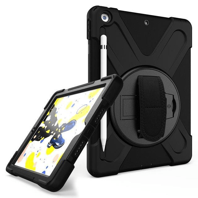 Tuff-Luv 10.2-inch Rugged Armour Jack Case and Stand for Apple iPad with Armstrap and Pen holder - Black M1628