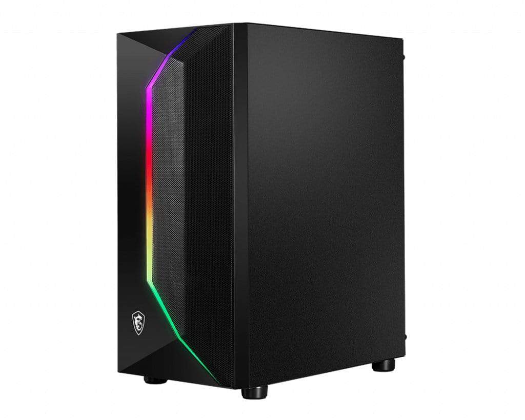 MSI MAG VAMPIRIC 100R 'V100R' Mid Tower Gaming 'Black, 1x 120mm ARGB PWM Fan, 1x 120mm PWM Fan, RGB Front Panel, Tempered Glass Panel, ATX, mATX, mini-ITX'