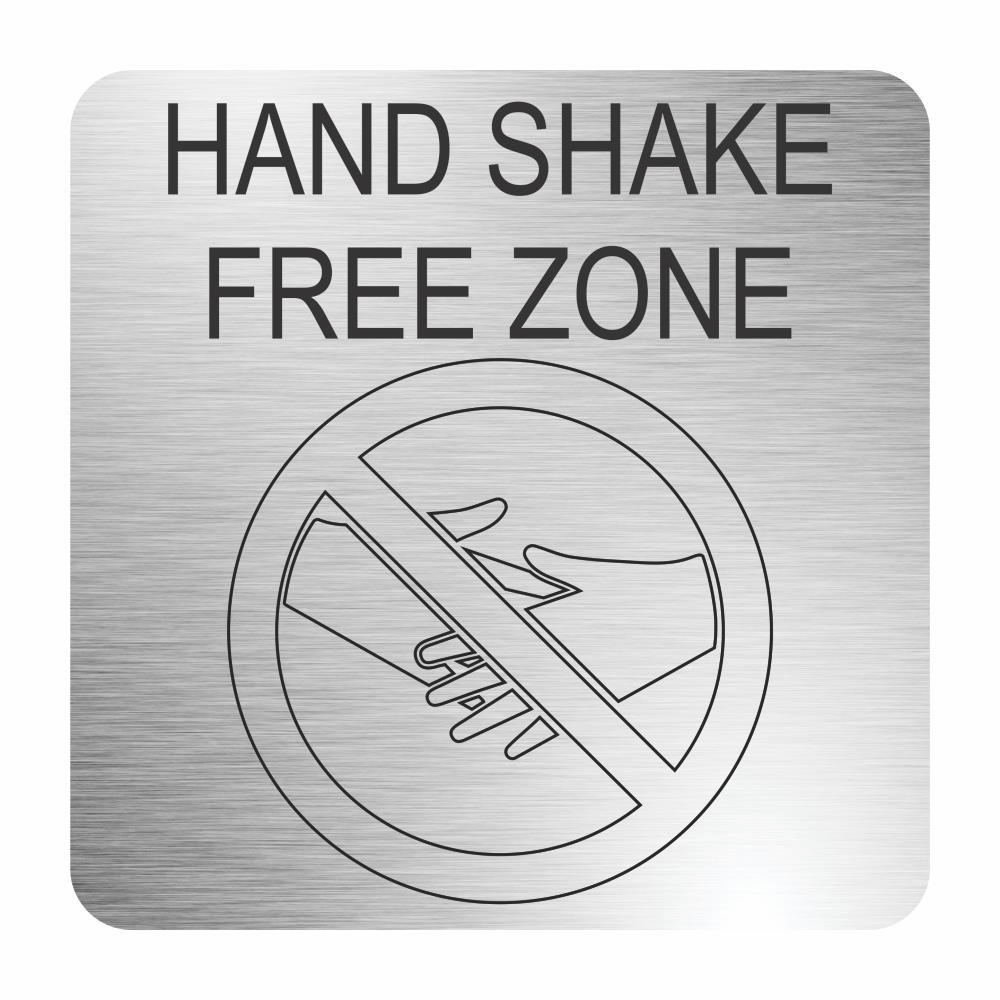 Parrot Hand Shake Free Zone 210x210mm Brushed ACP MEDSS04