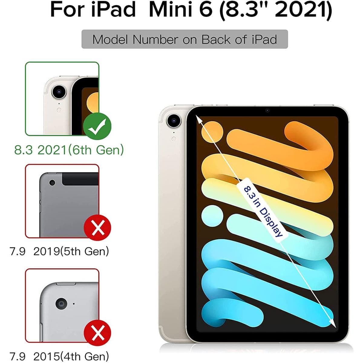 Tuff-Luv Folio Smart Case and Pen Holder for Apple iPad Mini 6 - Black MF666