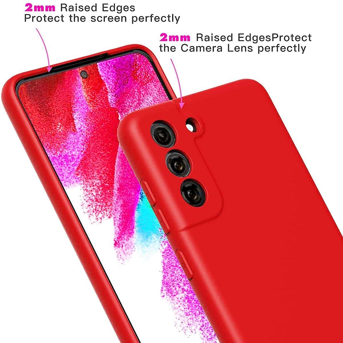 Tuff-Luv Slim Soft Feel Silicone Case for Samsung Galaxy S21 FE 5G - Red MF883