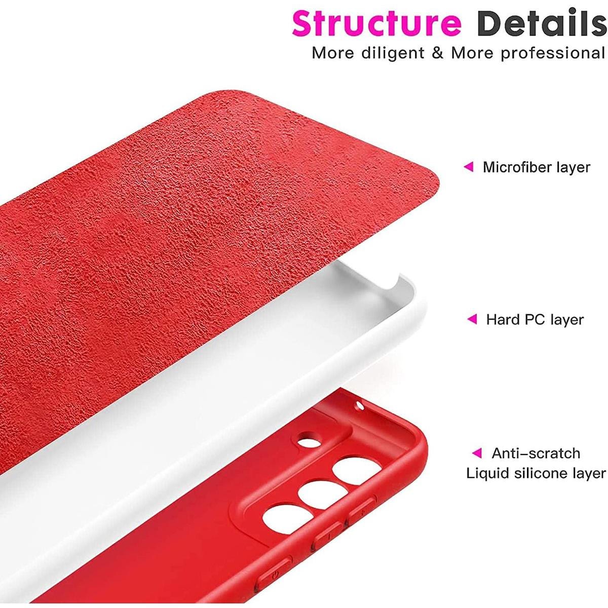Tuff-Luv Slim Soft Feel Silicone Case for Samsung Galaxy S21 FE 5G - Red MF883