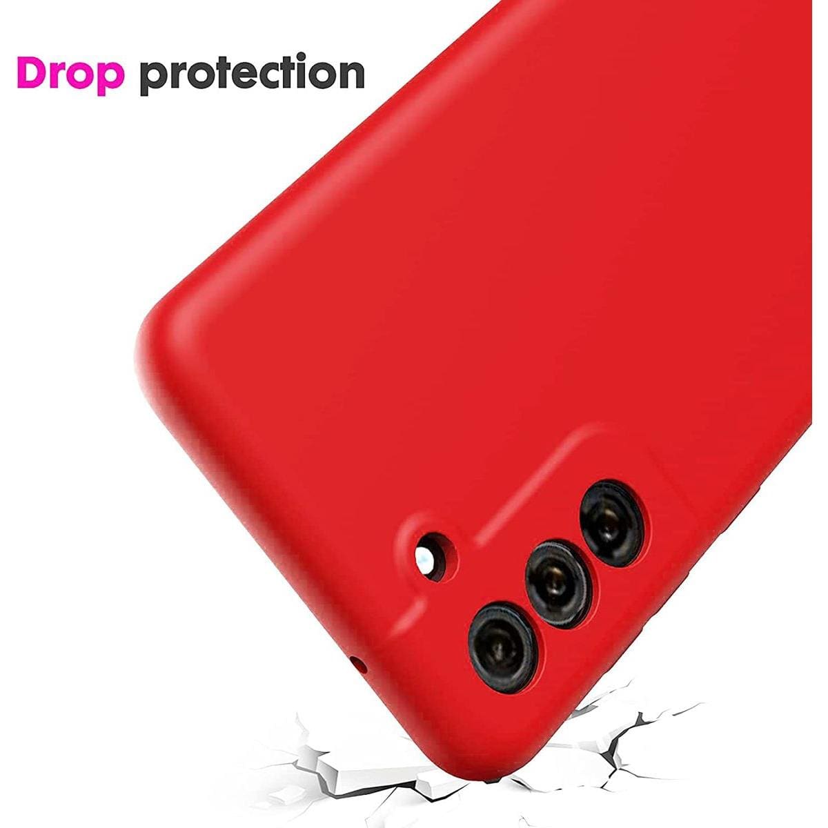 Tuff-Luv Slim Soft Feel Silicone Case for Samsung Galaxy S21 FE 5G - Red MF883