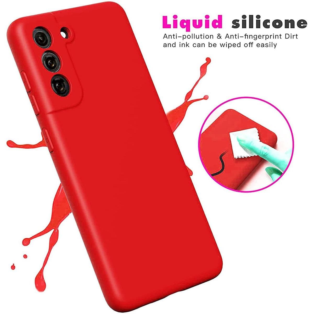 Tuff-Luv Slim Soft Feel Silicone Case for Samsung Galaxy S21 FE 5G - Red MF883