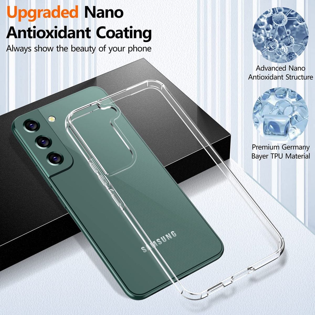 Tuff-Luv PC Hard Crystal Case for Samsung Galaxy S22 Clear MF993