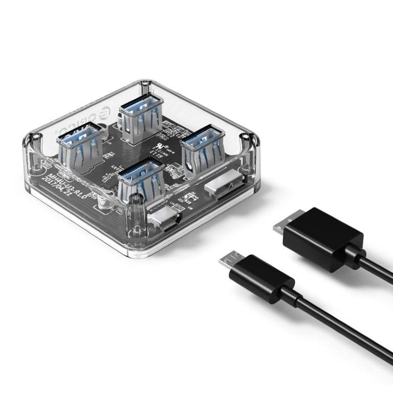 Orico 4 Port USB 3.0 Transparent Hub MH4U-U3-03-CR-BP
