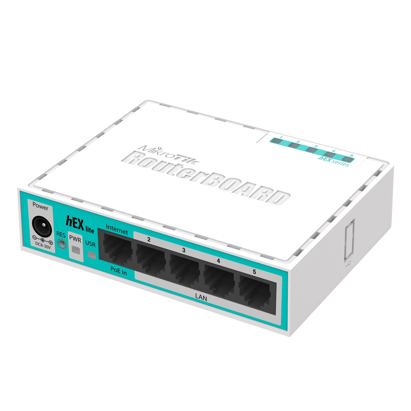 MikroTik hEX Lite 5-port Ethernet Desktop Router RB750r2 MT-RB750R2