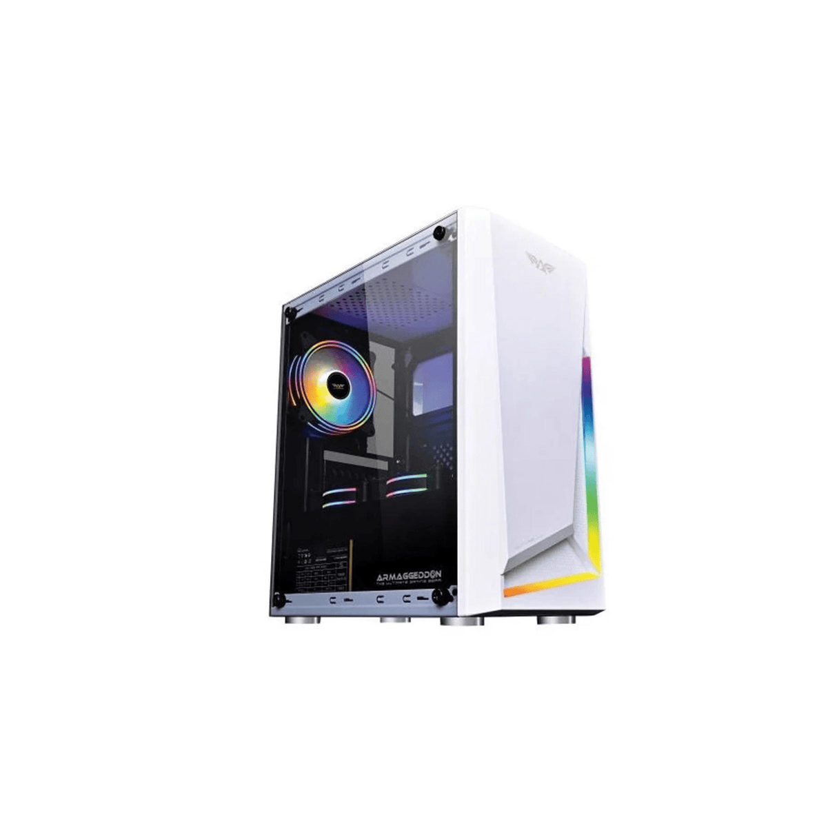 Armaggeddon Nimitz N5 Aurora Micro-ATX Gaming Case (No Fans) - White NIMITZN5WHT