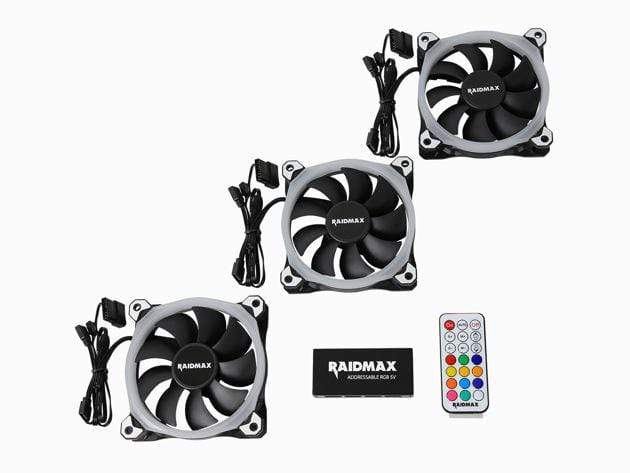 Raidmax NV-R120FBR3 120mm Customizable Addressable RGB LED Case Fan 1200rpm NV-R120FBR3