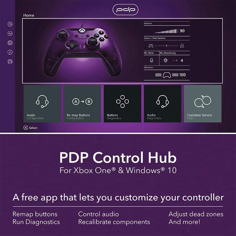 PDP 048-082-EU-PR Gaming Controller Gamepad PC and Xbox One Analogue Digital USB Black Purple PDP-048-082-AU-PR