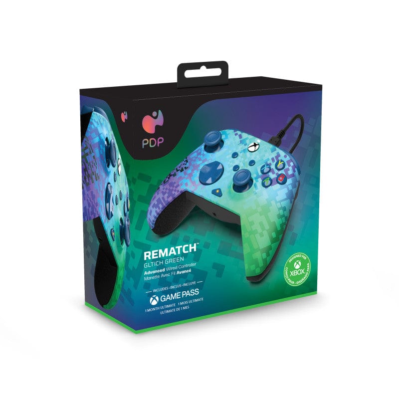 PDP Rematch Wired Controller for Xbox Series X/S Glitch Green PDP-049-023-GG