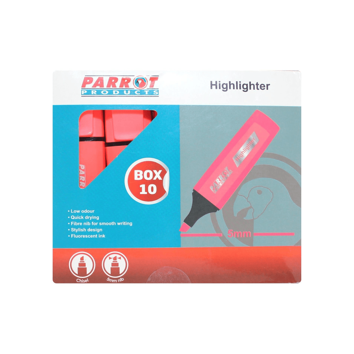 Parrot Highlighter Marker Pink 10-pack PH1001P