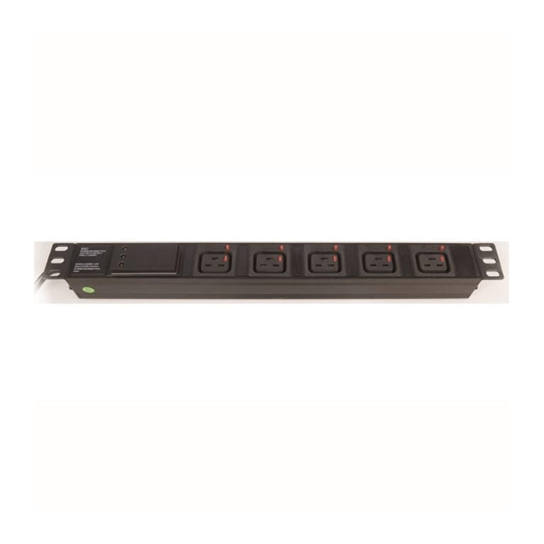 Lucktech 5-way C19 PDU Surge 16A 250V MTL-19IN Lock Black PWR-MP-5P-C19-LOCK