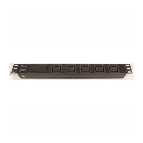 Lucktech 5-way C19 PDU Surge 16A 250V MTL-19IN Lock Black PWR-MP-5P-C19-LOCK