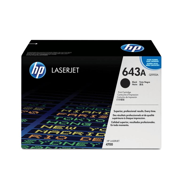HP 643A Black Toner Cartridge 11,000 Pages Original Q5950A Single-pack