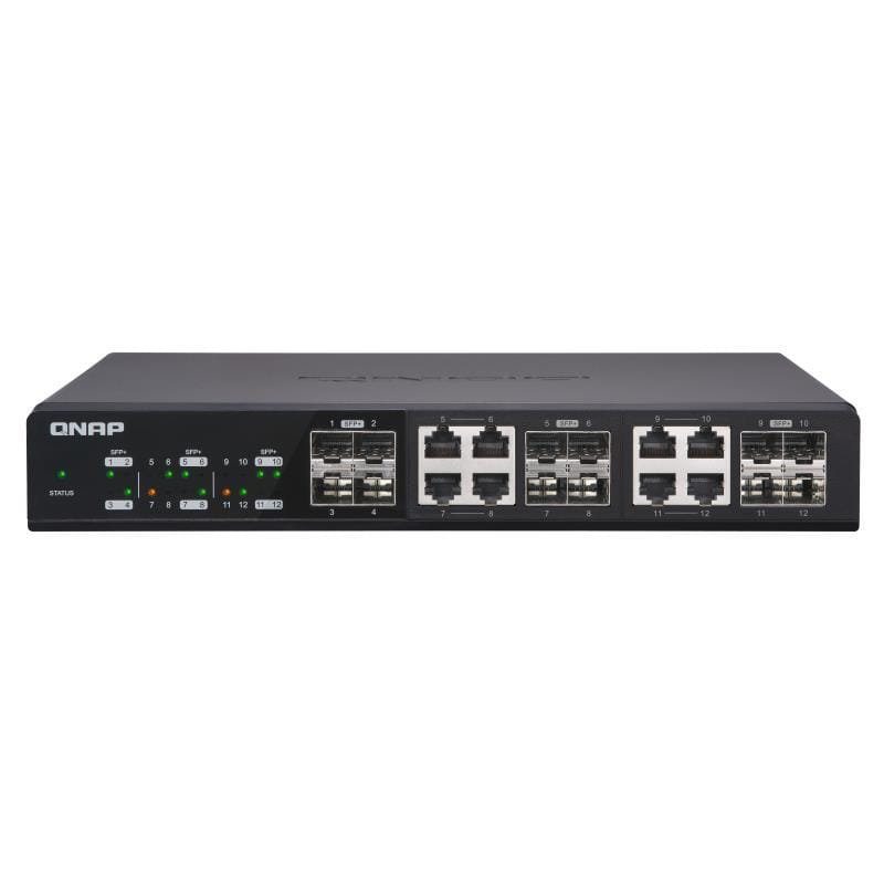 QNAP QSW-1208-8C Unmanaged Switch None Black