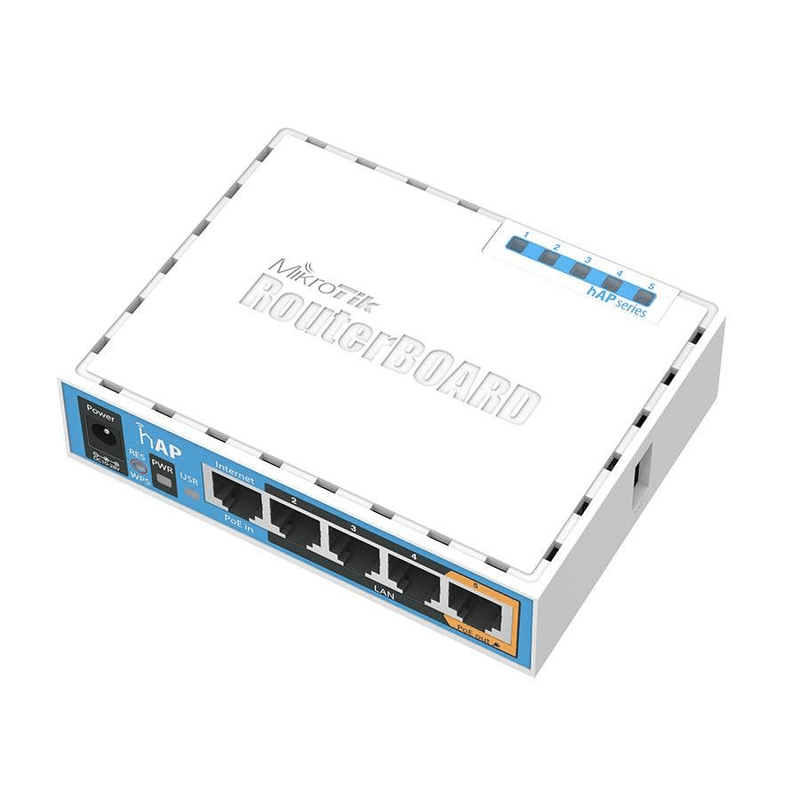 MikroTik hAP 2.4GHz 1.5dBi 5-port Ethernet WiFi Router RB951Ui-2nD