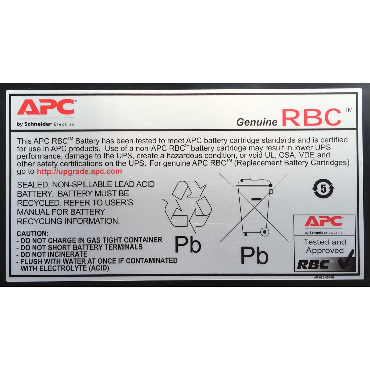 APC RBC55 UPS battery Sealed Lead Acid (VRLA)