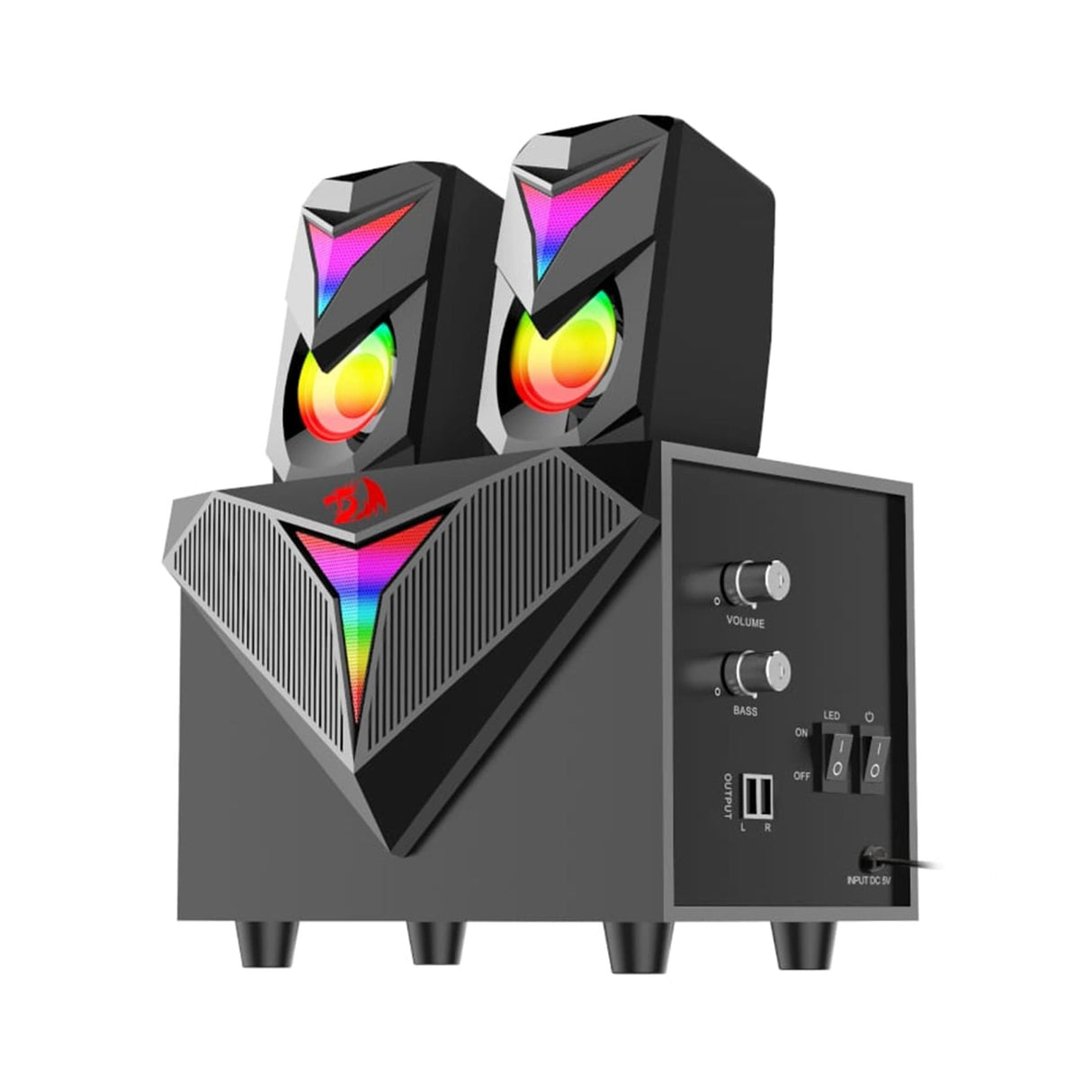 Redragon 2.1 Satellite Speaker TOCCATA RGB 11W Gaming Speaker Black RD-GS700