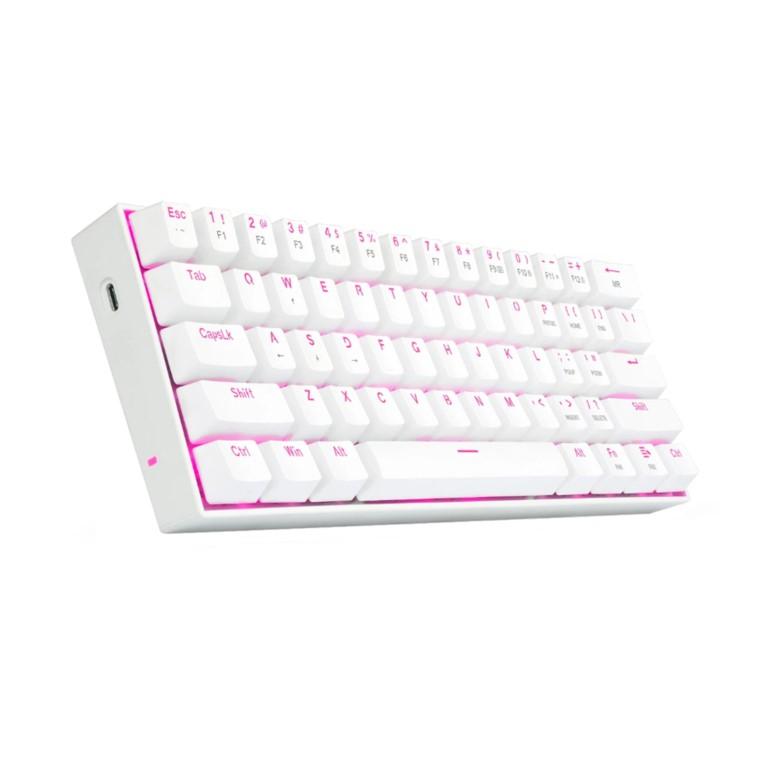 Redragon K630 Dragonborn Red LED 67-Key Design Wired Mechanical Gaming Keyboard White RD-K630W