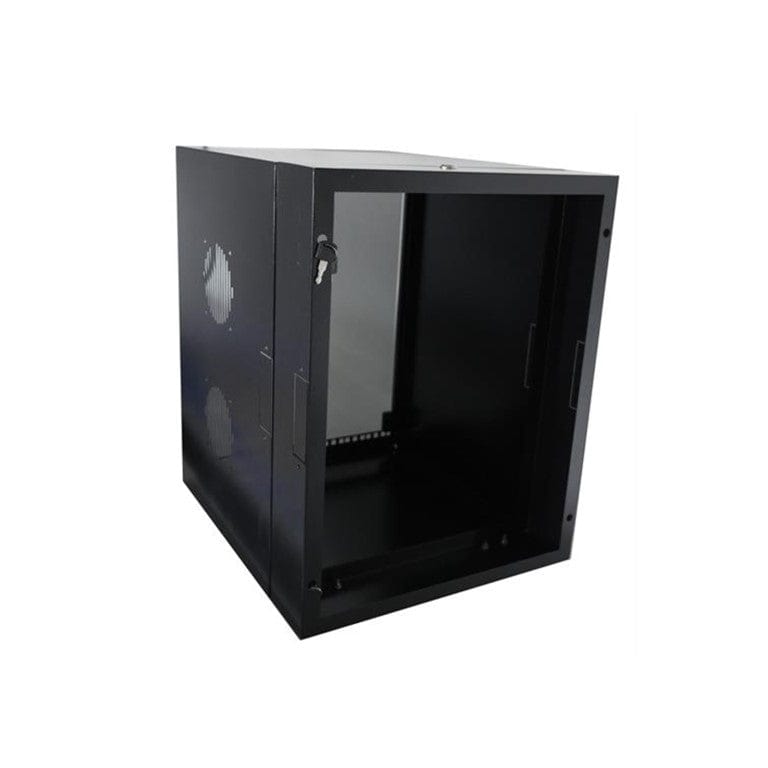 Lambda 9U 300mm Deep Swingframe Wallmount Cabinet with Tempered Glass Front Door S/059922