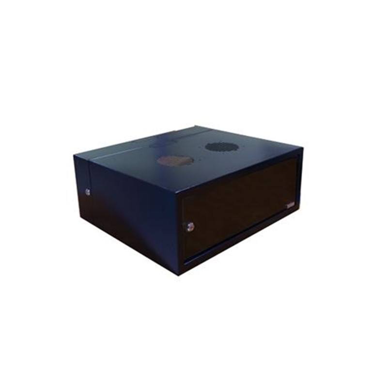 Lambda 4U 300mm Deep Swingframe Wallmount Cabinet with Tempered Glass Front Door S/060067