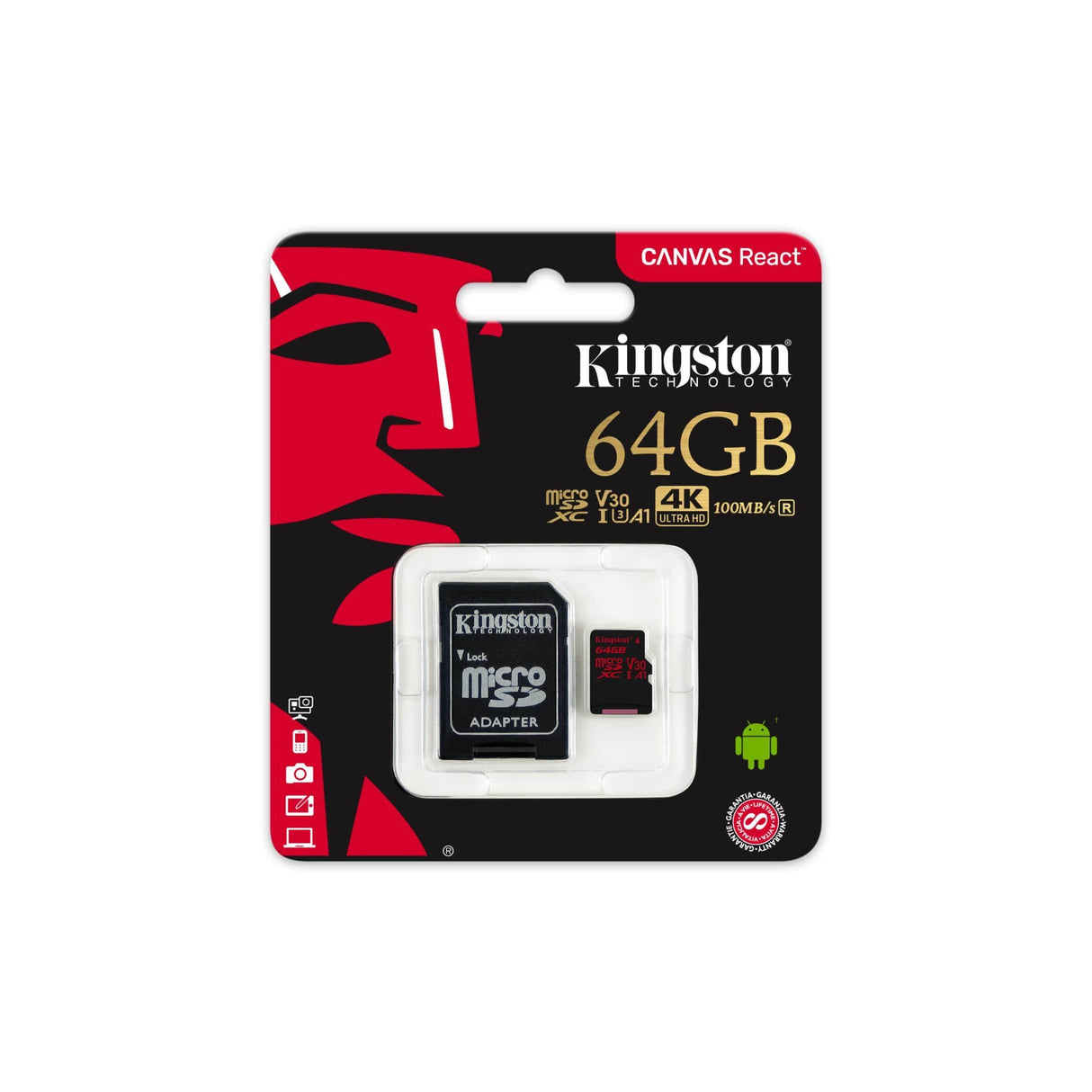 Kingston Technology Canvas React memory card 64 GB MicroSDXC UHS-I Class 10