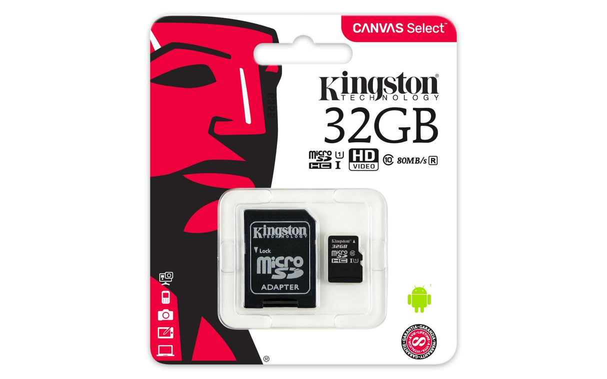 Kingston Technology Canvas Select memory card 32 GB MicroSDHC UHS-I Class 10