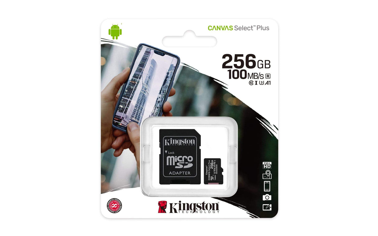 Kingston Canvas Select Plus Memory Card 256GB MicroSDXC Class 10 UHS-I SDCS2/256GB