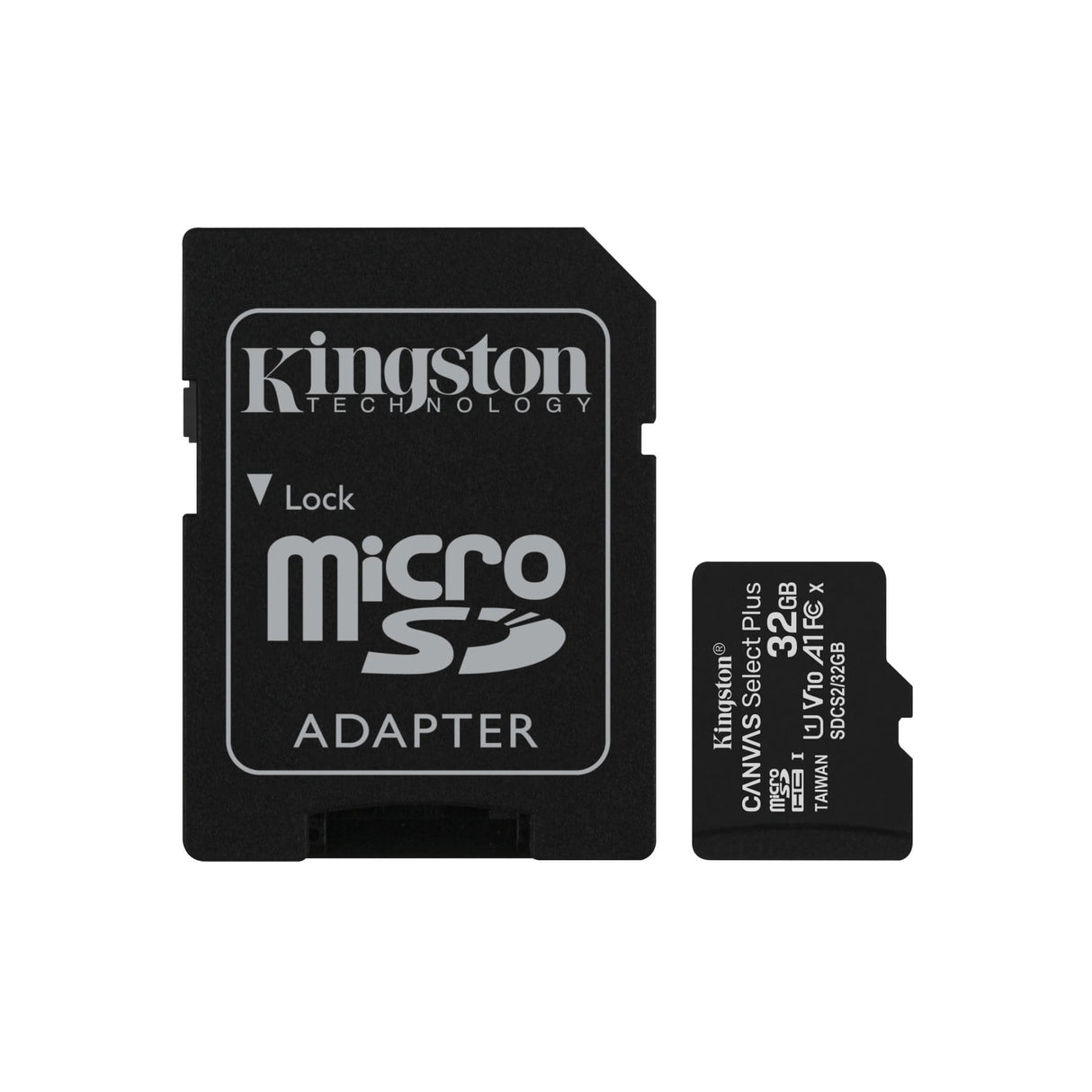 Kingston Technology Canvas Select Plus 32GB micSDHC 100R A1 C10 Three Pack with Single Adapter SDCS2/32GB-3P1A