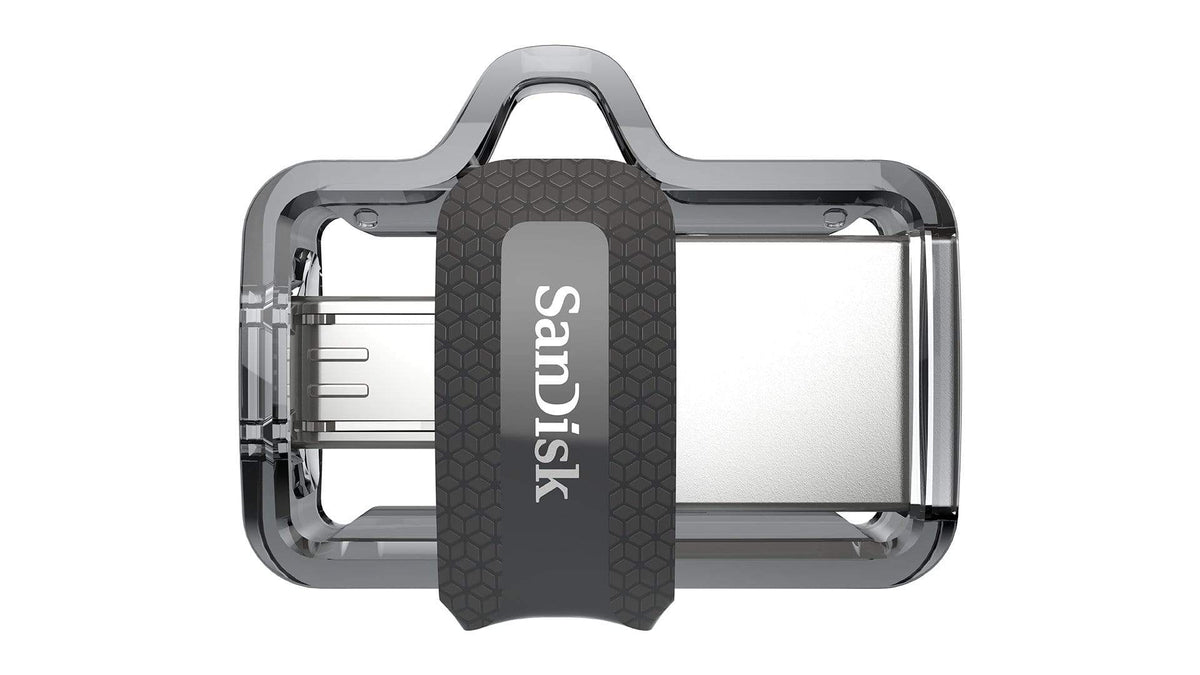 SanDisk Ultra Dual M3.0 128GB USB 3.2 Gen 1 Type-A / Black Silver and Transparent USB Flash Drive SDDD3-128G-G46