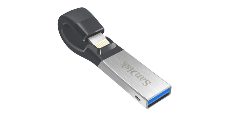 SanDisk IXpand 16GB USB Type-A / Lightning 3.2 Gen 1 Black and Silver USB Flash Drive SDIX30C-016G-GN6NN
