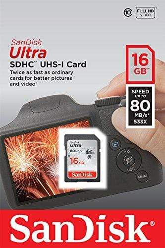 SanDisk Ultra Memory Card 16GB SDHC Class 10 UHS-I SDSDUNC-016G-GN6IN