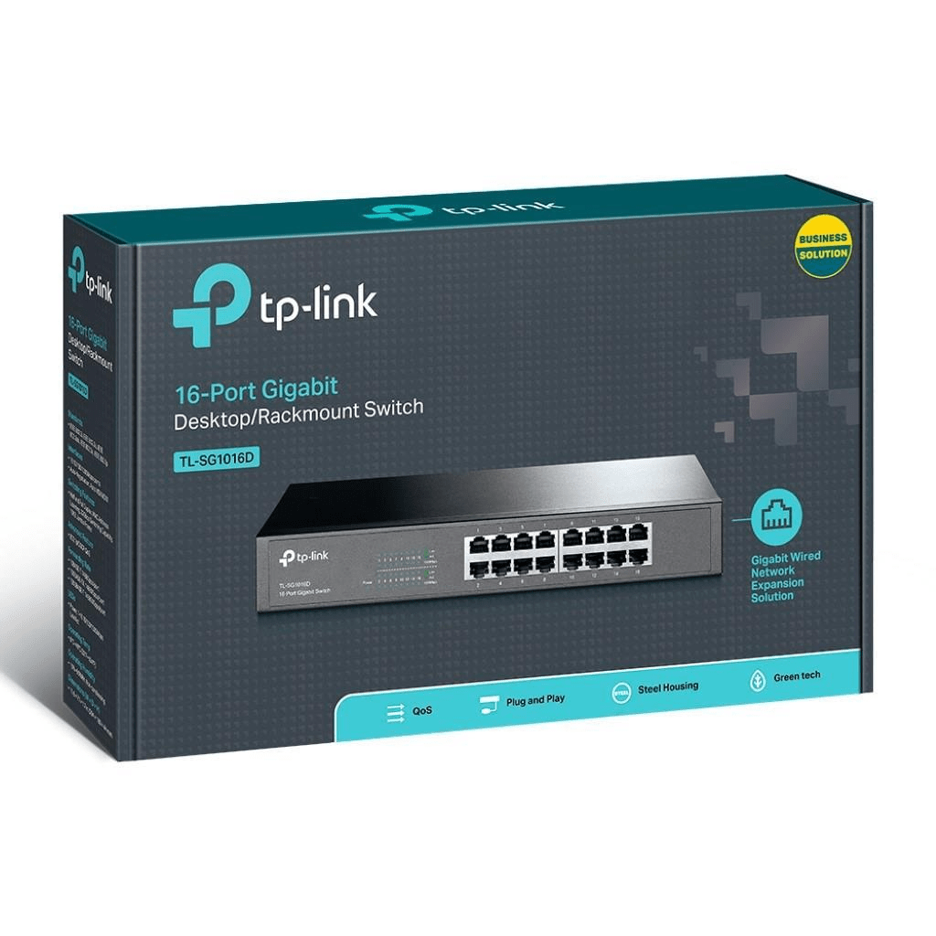 TP-Link 16-port Gigabit Desktop and Rackmount Unmanaged Switch SG1016D