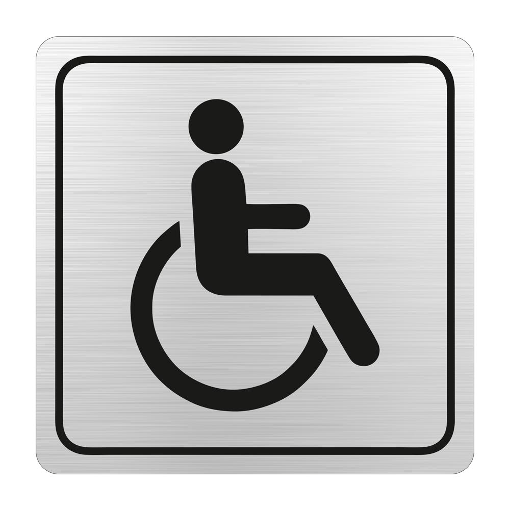 Parrot Disabled Toilet Symbolic Sign Black Printed on Brushed Aluminium ACP 150x150mm SN4104