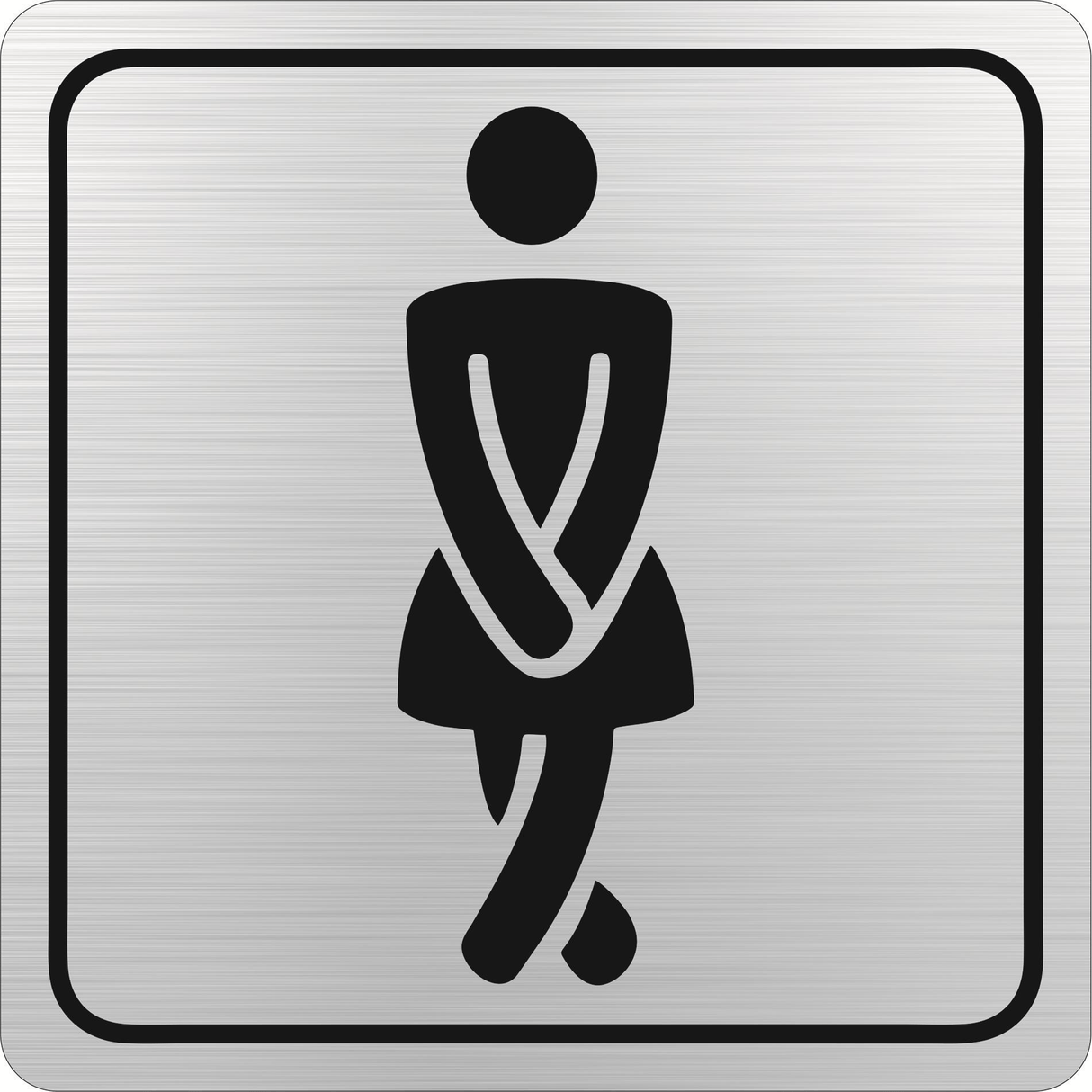 Parrot Ladies Toilet Symbolic Sign Black Printed on Brushed Aluminium ACP 150x150mm SN4106
