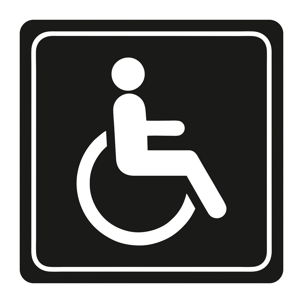 Parrot Disabled Toilet Symbolic Sign White Printed on Black ACP 150x150mm SN4107