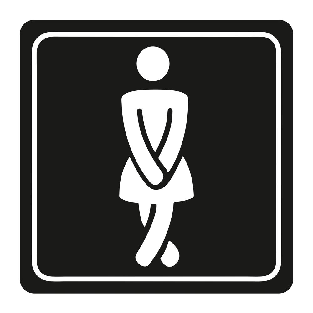 Parrot Ladies Toilet Symbolic Sign White Printed on Black ACP 150x150mm SN4109