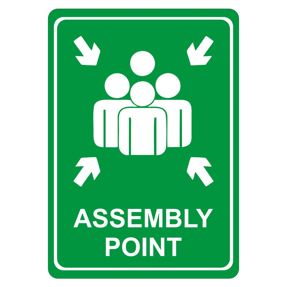 Parrot Green Assembly Point Symbolic Sign Printed on White ACP 297x210mm SN4116