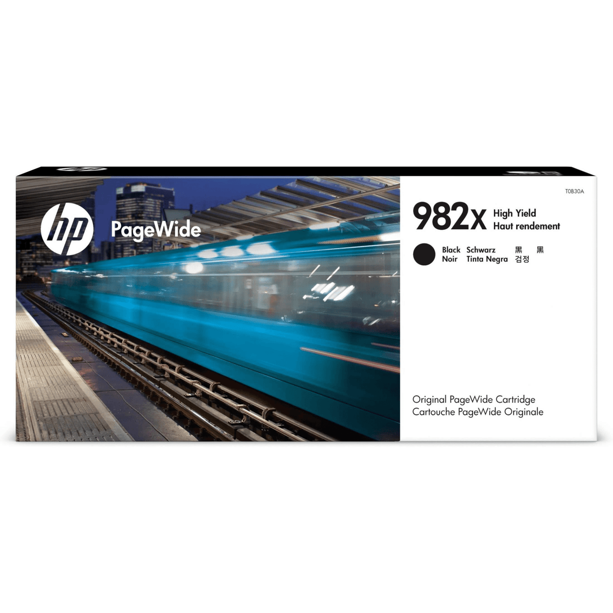 HP 982X PageWide Black High Yield Printer Ink Cartridge Original T0B30A Single-pack