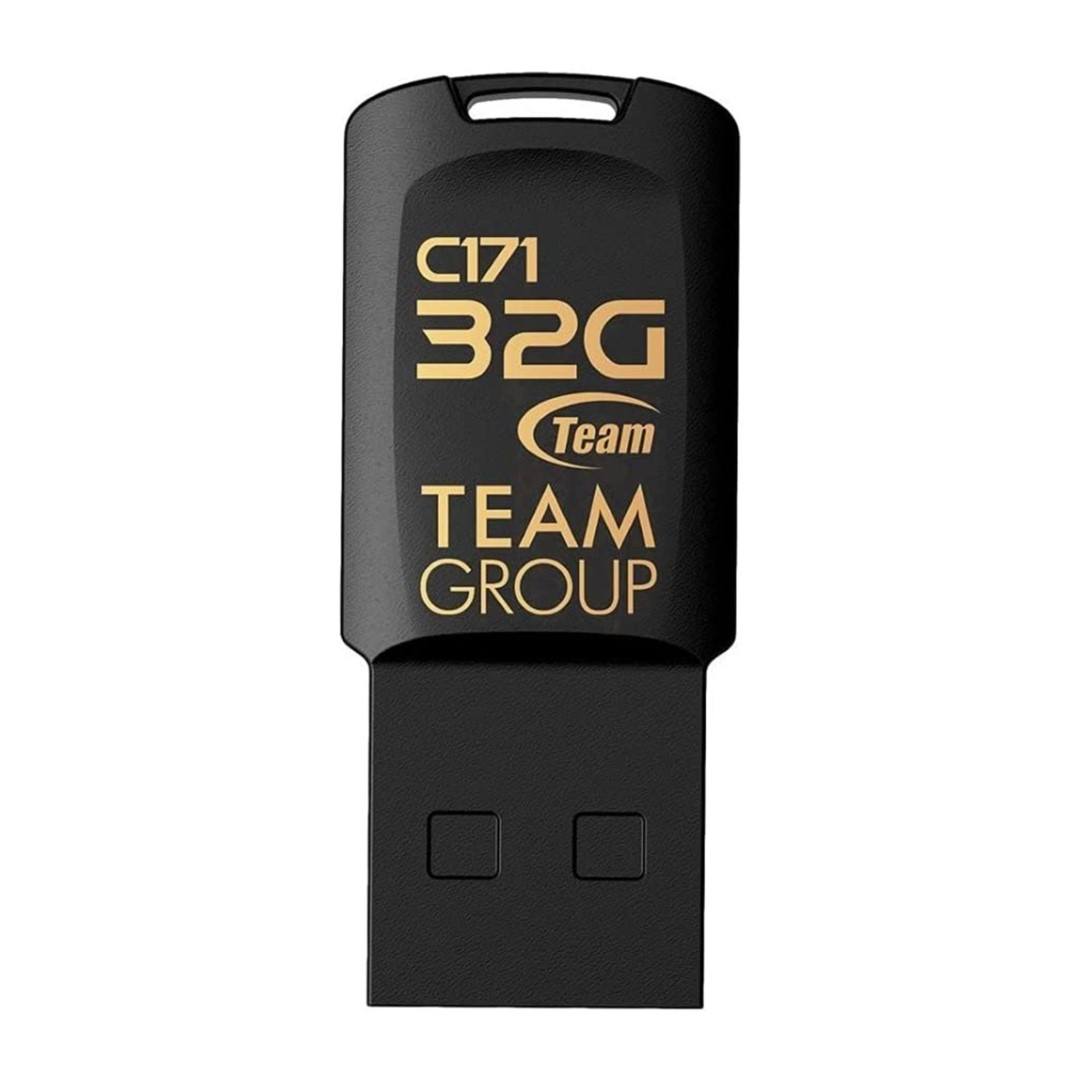 Team Group C171 32GB USB 2.0 Type-A Black and Gold Flash Drive TC17132GB01